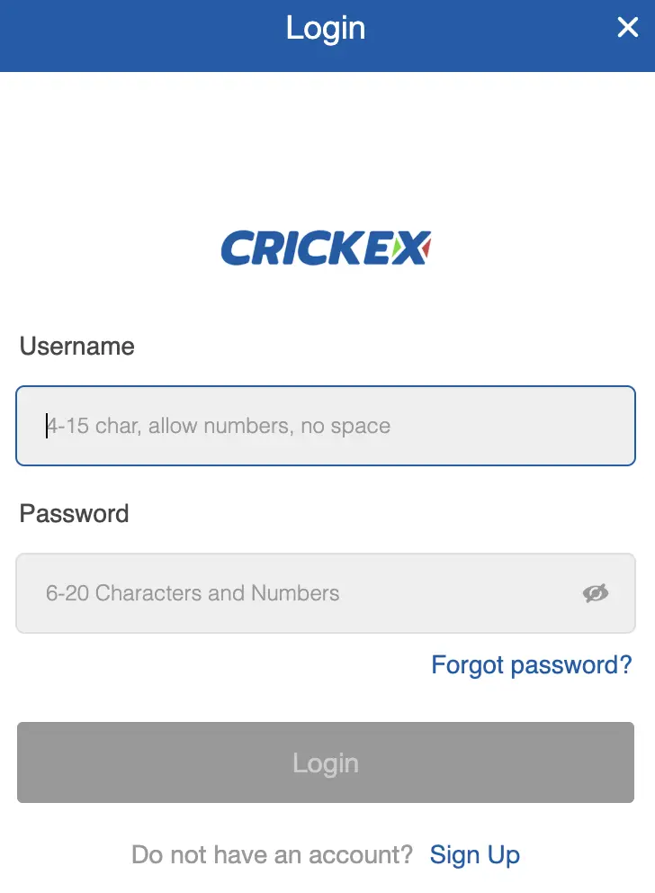 crickex login